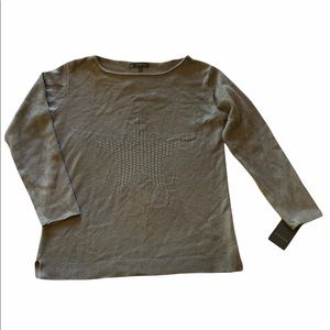Wit & Wisdom Star Cable Knit Sweater Light Gray | XS | NWT